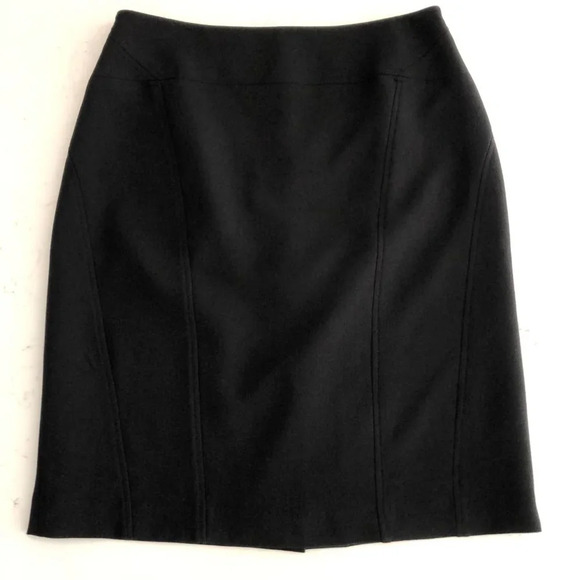 Louben Vintage Classic Lined Pencil Midi Skirt 100% Polyester Black Sz 8 - Picture 11 of 11